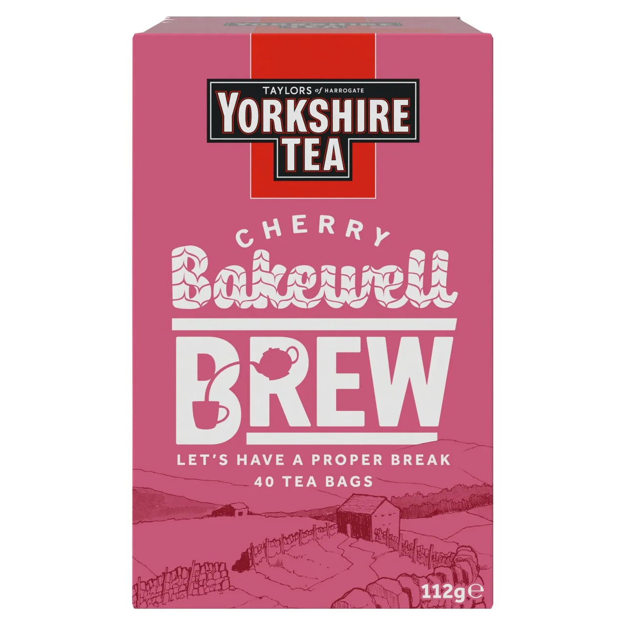Yorkshire Tea Cherry Bakewell Brew 40 bags, ヨークシャーティー チェリーベイクウェル ブリュー ティーバッグ 40袋入り