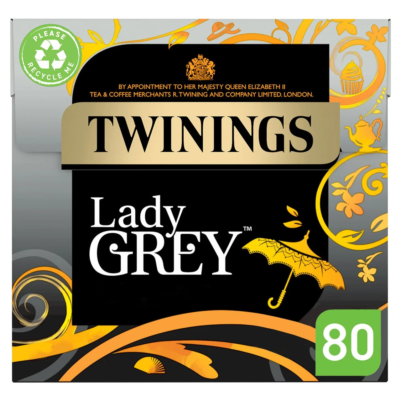 Twinings Lady Grey Tea, 80 Tea Bags トワイニング レディ グレイ ティー、80 ティーバッグ 1 パックあたり 80 個