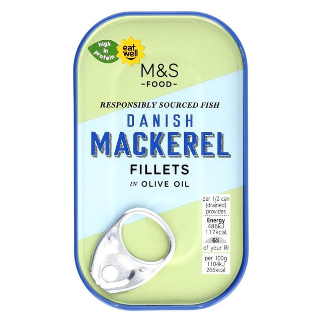 M&S Danish Mackerel Fillets in Olive Oil 125g