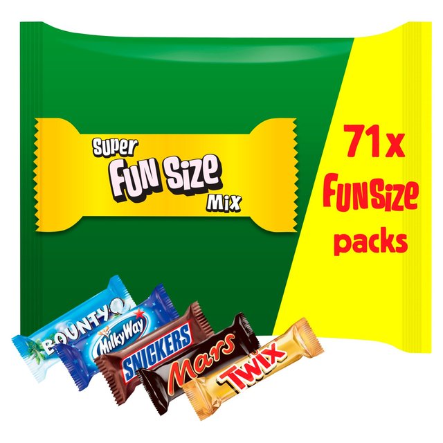 Mars, Twix, Bounty, Snickers, Milky Way Funsize Chocolate Bars Party Bag 1.425kg