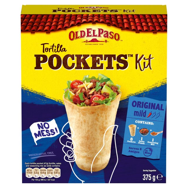 Old El Paso Mexican Mild Tortilla Pockets Kit 383g