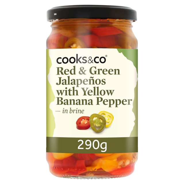 Cooks & Co Tri-Colour Jalapeno Slices 290g