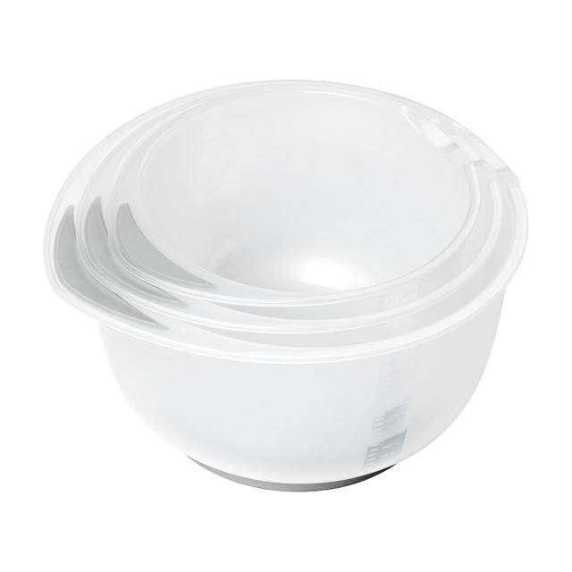 Chef Aid Contain Triple mixing bowl with non-slip base (2.5Lt, 2Lt, 1.5Lt) N/A