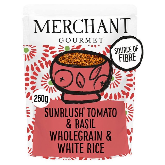Merchant Gourmet SunBlush Tomato & Basil Wholegrain & White Microwave Rice 250g