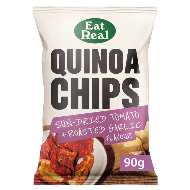 Eat Real Quinoa Chips Sundried Tomato Roasted Garlic Sharing 90g