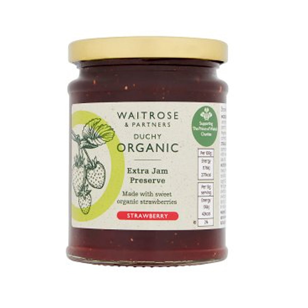Duchy Organic Strawberry Extra Jam Preserve 340g Waitrose ダッチー オーガニック ストロベリージャム 340g 英国製
