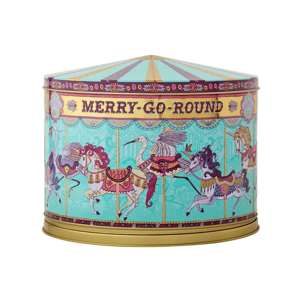 FORTNUM & MASON Merry Go Round Musical Biscuit Tin 500g フォートナム&メイソン メリーゴーランド オルゴール缶 ビスケット 500g イギリス土産 クッキー 缶
