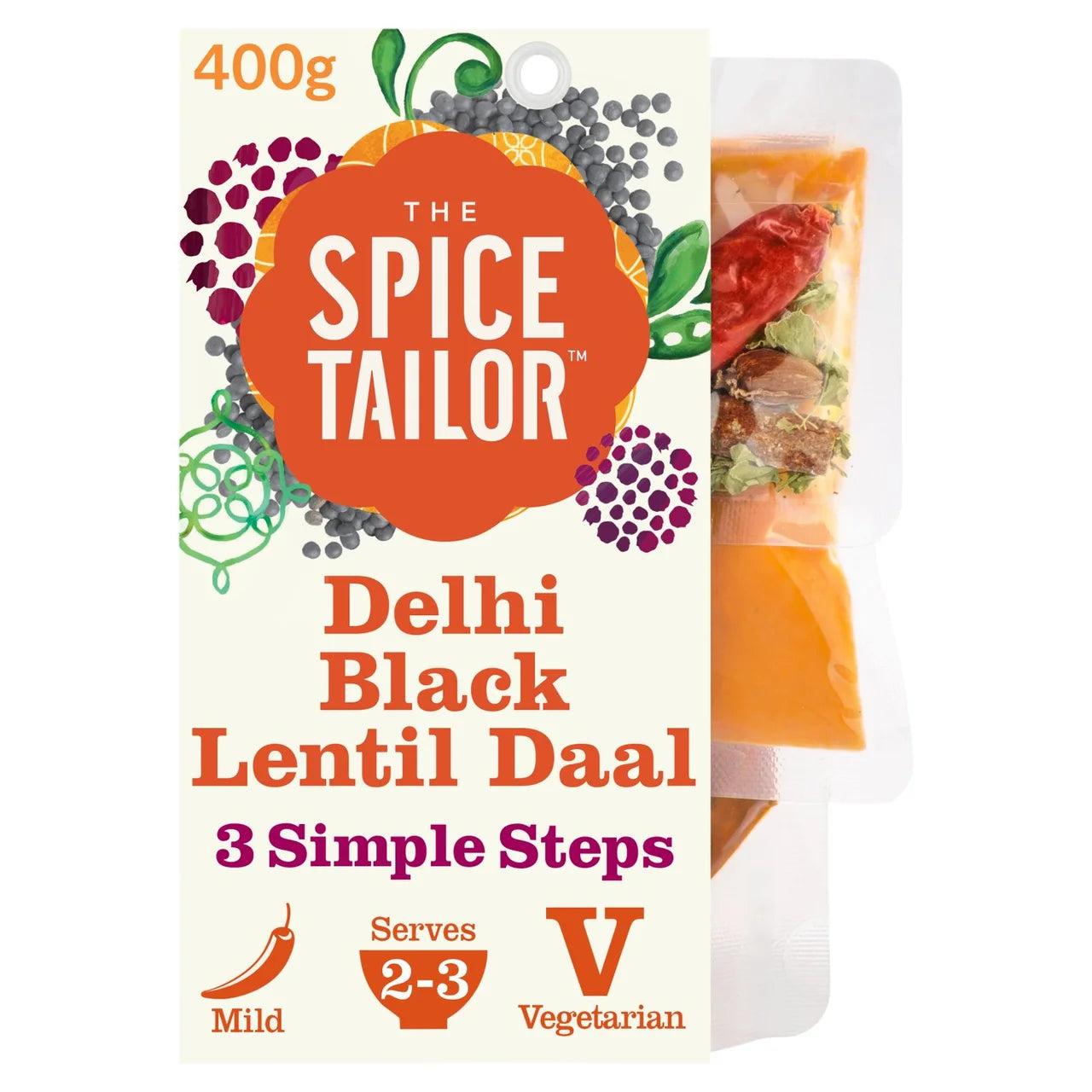 The Spice Tailor Delhi Black Lentil Daal Curry Meal Kit 400g ザ スパイス テイラー スパイシー タルカ レンズ豆 ダール レディミール キット 400g