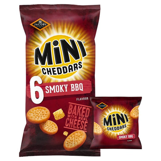 Jacob's Mini Cheddars Smoky BBQ Baked Snacks Multipack 6 per pack