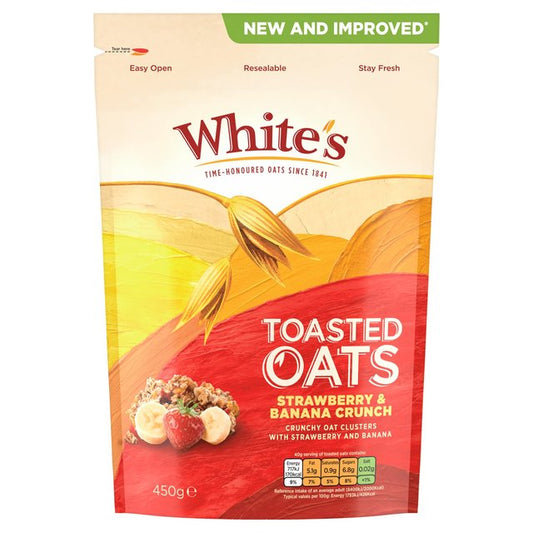 White's Toasted Oats Strawberry & Banana Crunch 450g