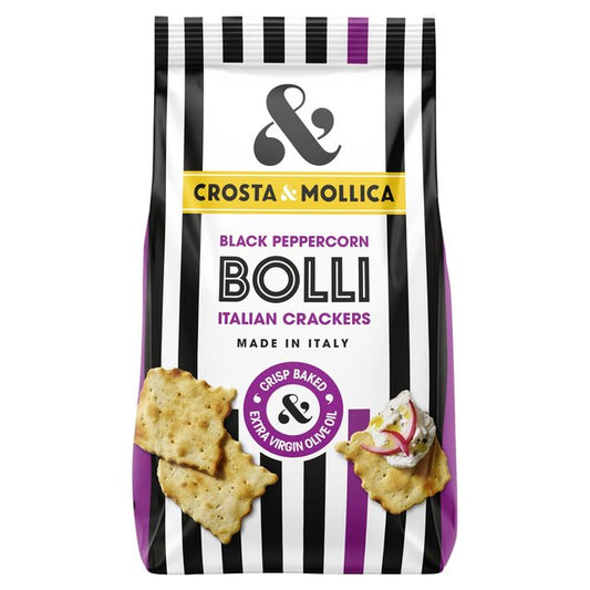 Crosta & Mollica Bolli Italian Crackers with Black Peppercorn 150g