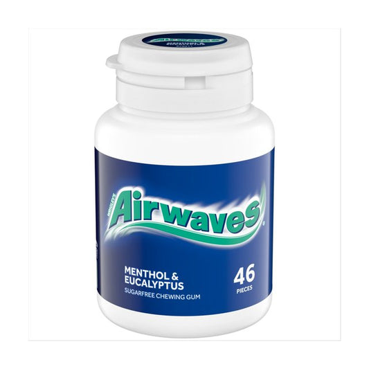 Airwaves Menthol & Eucalyptus Sugar Free Chewing Gum Bottle 46 Pieces 64g