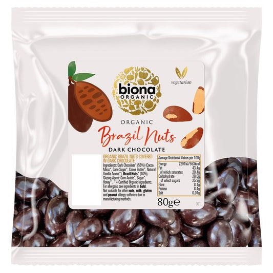 Biona Organic Brazil Nuts Dark Chocolate 80g