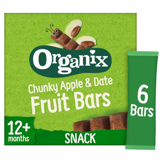 Organix Chunky Apple & Date Organic Fruit Bars Toddler Snack Multipack 6 x 17g