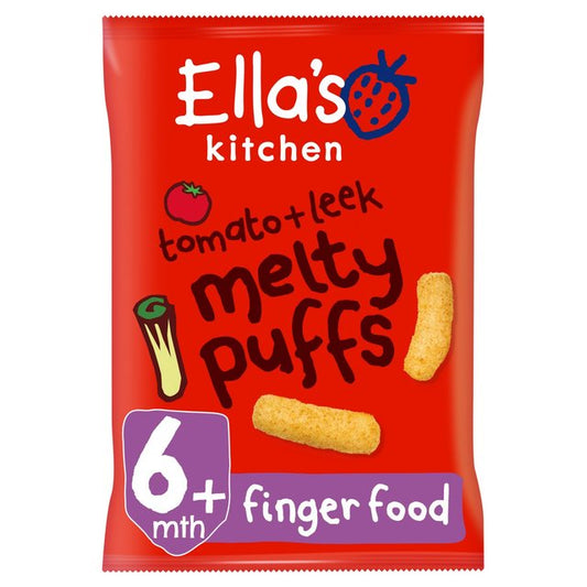 Ella's Kitchen Tomato & Leek Melty Puffs Baby Snack 6+ Months 20g