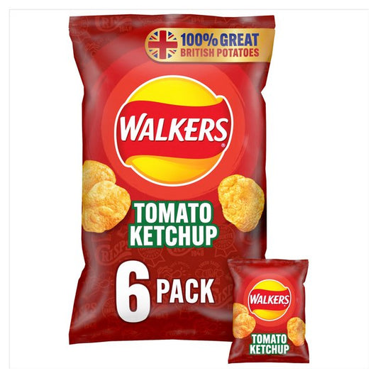 Walkers Tomato Ketchup Multipack Crisps 6 per pack