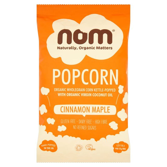 Nom Organic Cinnamon Maple Popcorn 25g