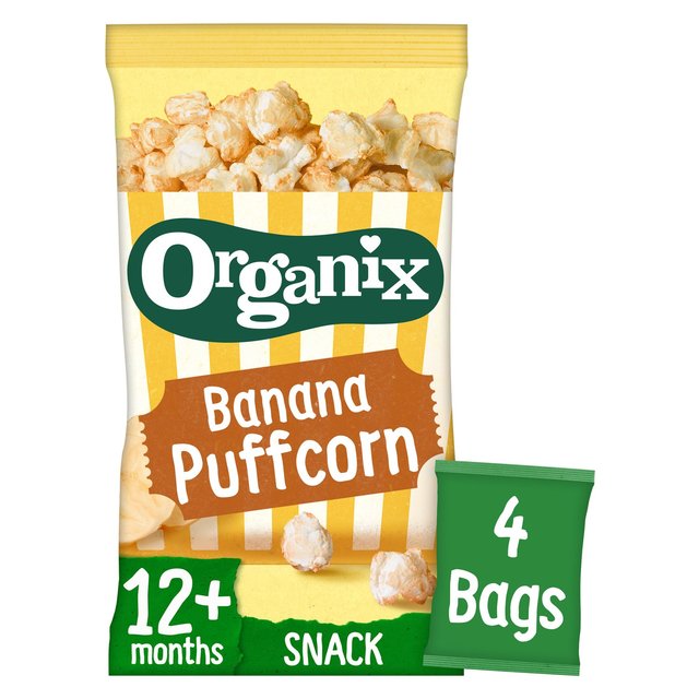 Organix Banana Organic Puffcorn, 12 mths+ Multipack 4 x 10g