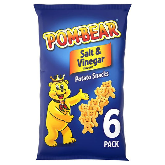 Pom-Bear Salt & Vinegar Multipack Crisps 6 per pack