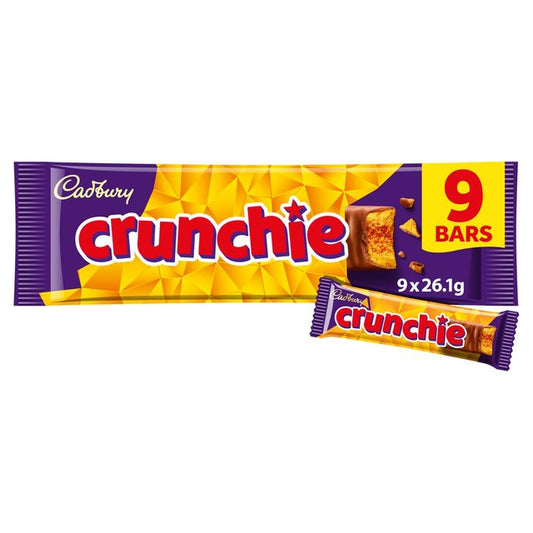 Cadbury Crunchie Chocolate Bar Multipack 9 x 26.1g