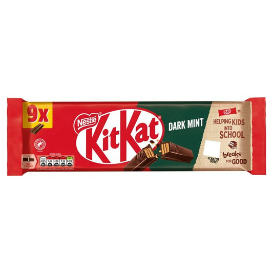 KitKat 2 Finger Dark Mint Chocolate Biscuit Bar 9 x 20.7g