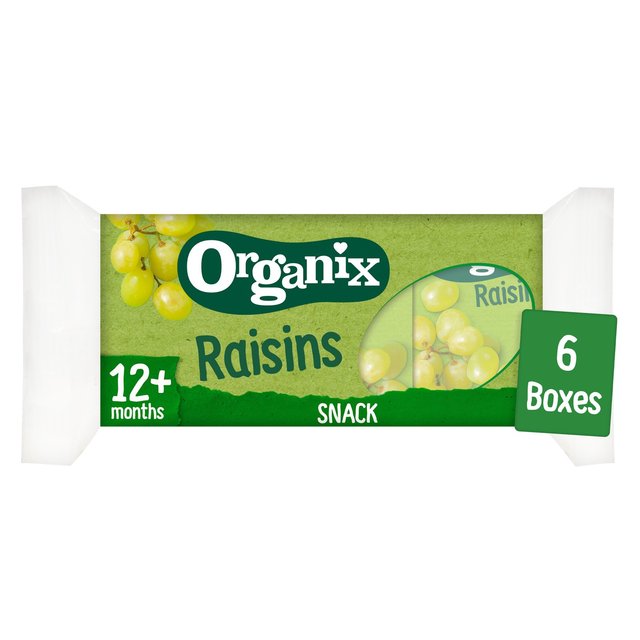 Organix Mini Organic Raisin Snack Boxes, 12 mths+ Multipack 6 x 14g