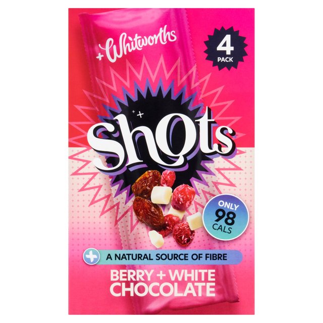 Whitworths Shots Snack Pack Berry & White Chocolate 4 per pack