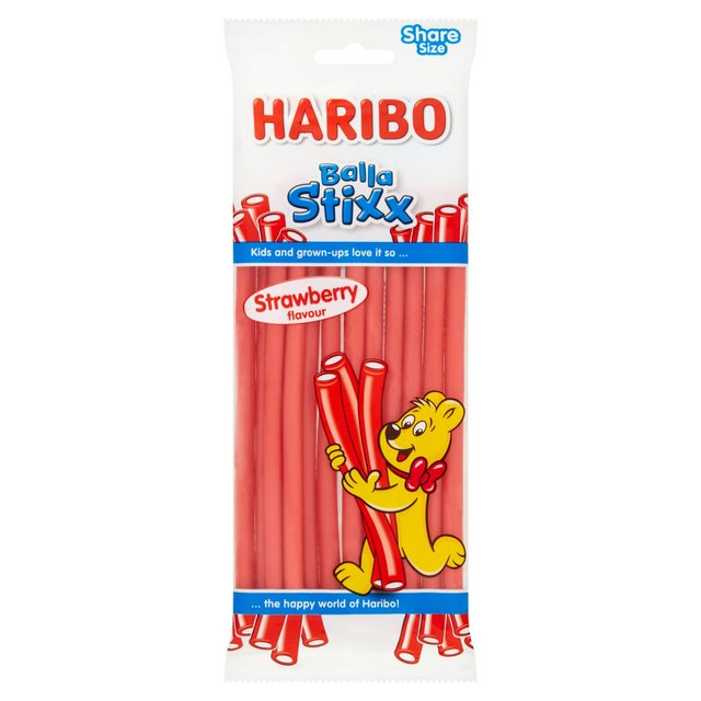 Haribo Balla Stixx Strawberry Pencil Sweets Sharing Bag 140g