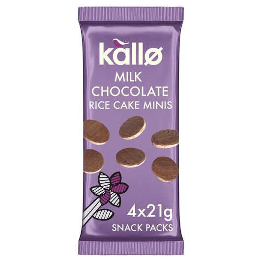 Kallo Belgian Milk Chocolate Mini Rice Cakes Multipack 4 x 21g