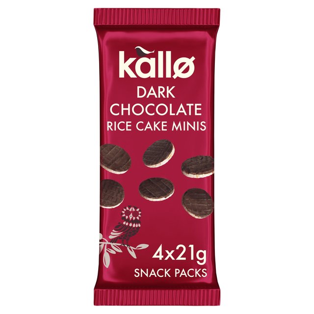 Kallo Belgian Dark Chocolate Mini Rice Cakes Multipack 4 x 21g