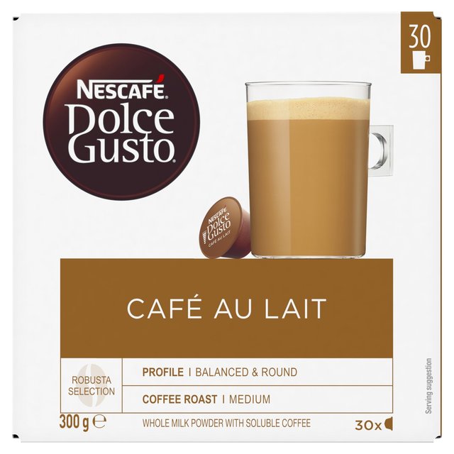 Nescafe Dolce Gusto Cafe Au Lait Capsules 30 per pack