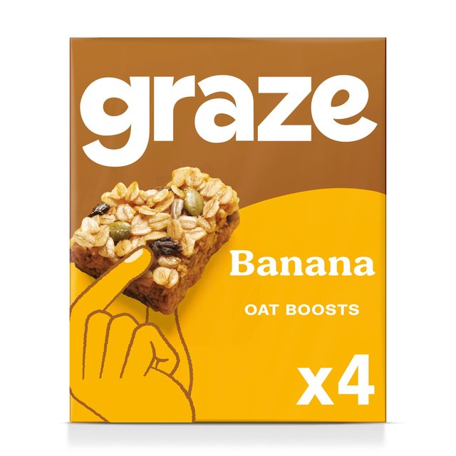 Graze Vegan Banana Snack Bars Wholegrain Oats 4 per pack