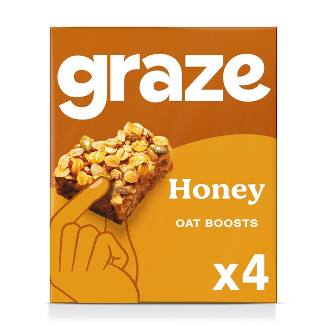 Graze Protein Honey Snack Bars Wholegrain Oats 4 per pack