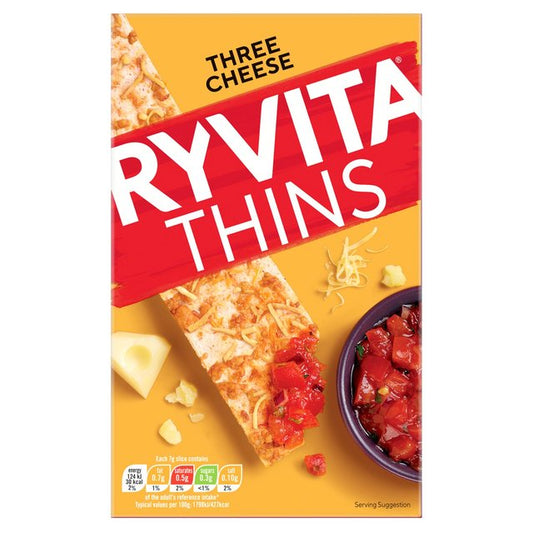 Ryvita Thins Three Cheese Flatbread Crackers 125g