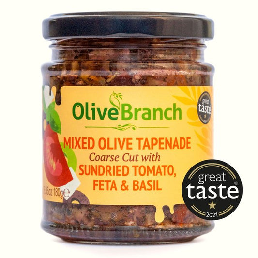 Olive Branch Olive Tapenade with Sundried Tomato, Feta & Greek Basil 180g