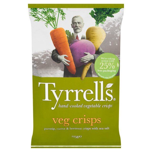 Tyrrells Parsnip, Beetroot & Carrot Veg Crisps with Sea Salt 125g