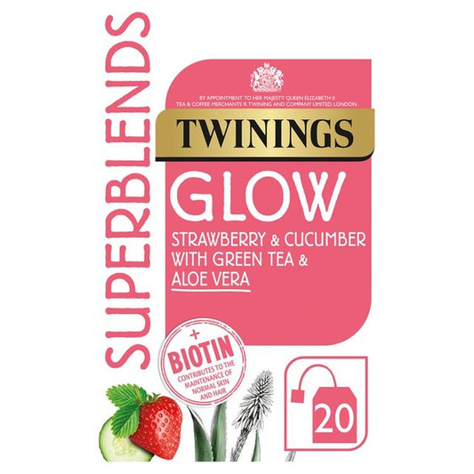 Twinings Superblends Glow with Strawberry, Cucumber & Green Tea 20 per pack