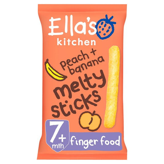 Ella's Kitchen Peach & Banana Melty Sticks Baby Snack 7+ Months 16g