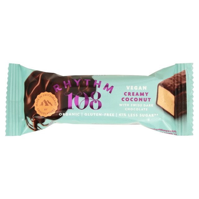 Rhythm 108 Swiss Vegan Creamy Coconut Bar with Dark Chocolate 33g