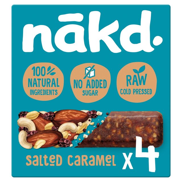 nakd. Salted Caramel Fruit & Nut Bars Multipack 4 x 35g