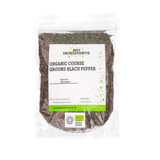 JustIngredients Organic Coarse Ground Black Pepper 100g