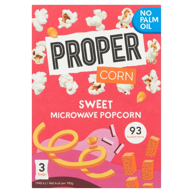 Propercorn Sweet Microwave Popcorn 3 x 70g