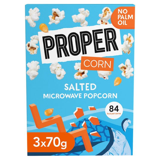 Propercorn Salted Microwave Popcorn 3 x 70g