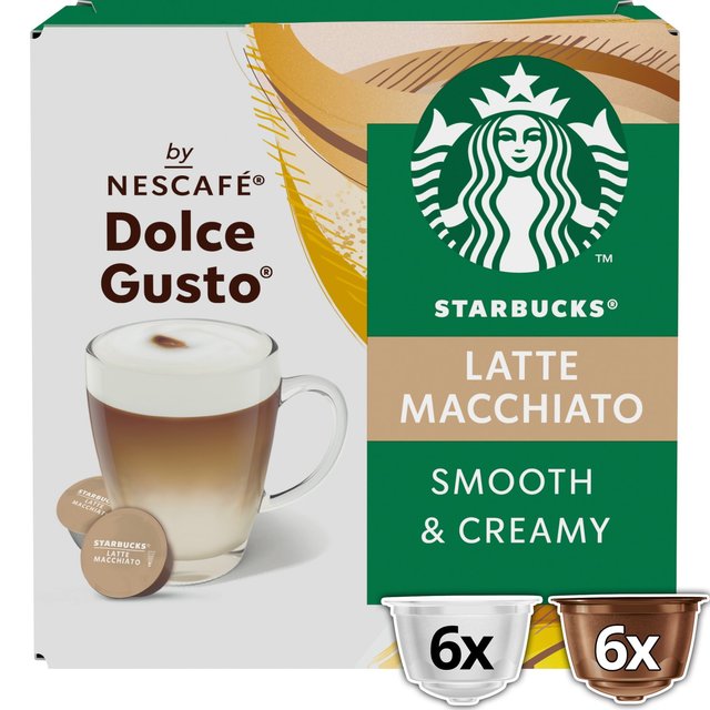 STARBUCKS Latte Macchiato Coffee Pods by NESCAFE Dolce Gusto 12 per pack