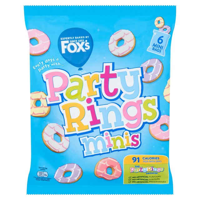 Foxs Biscuits Party Rings Minis Multipack 6 per pack