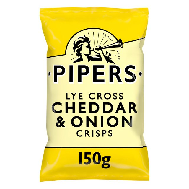 Pipers Lye Cross Cheddar & Onion Sharing Bag Crisps 150g