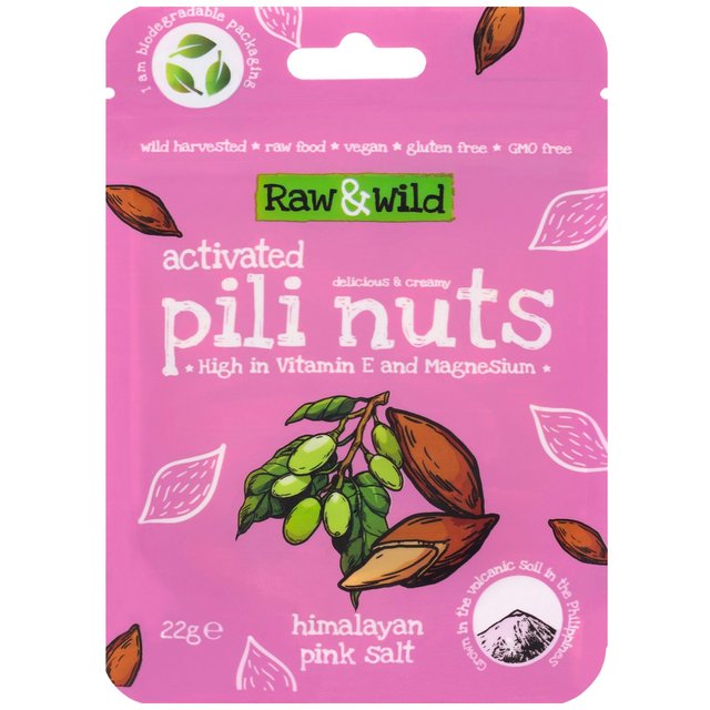 Raw & Wild Activated Pili Nuts Himalayan Pink Salt Organic 22g