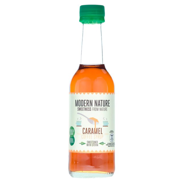 Modern Nature Caramel Flavoured Coffee Syrup, Reduced Sugar 250ml