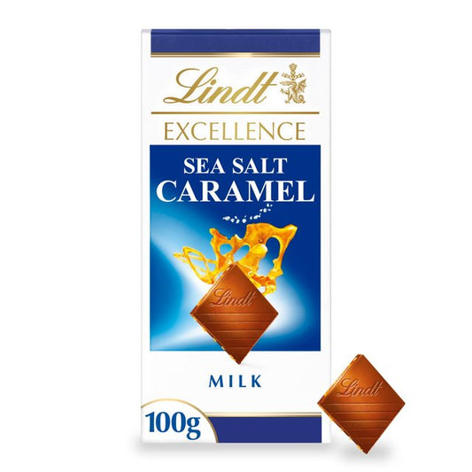 Lindt Excellence Caramel & Sea Salt Milk Chocolate Bar 100g