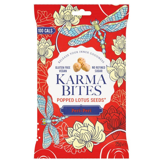 Karma Bites Popped Lotus Seeds Peri-Peri 25g